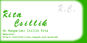 rita csillik business card